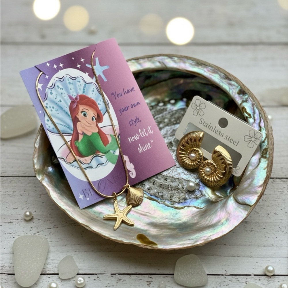 Gold Plated Stainless Steel Mermaid Jewelry Set